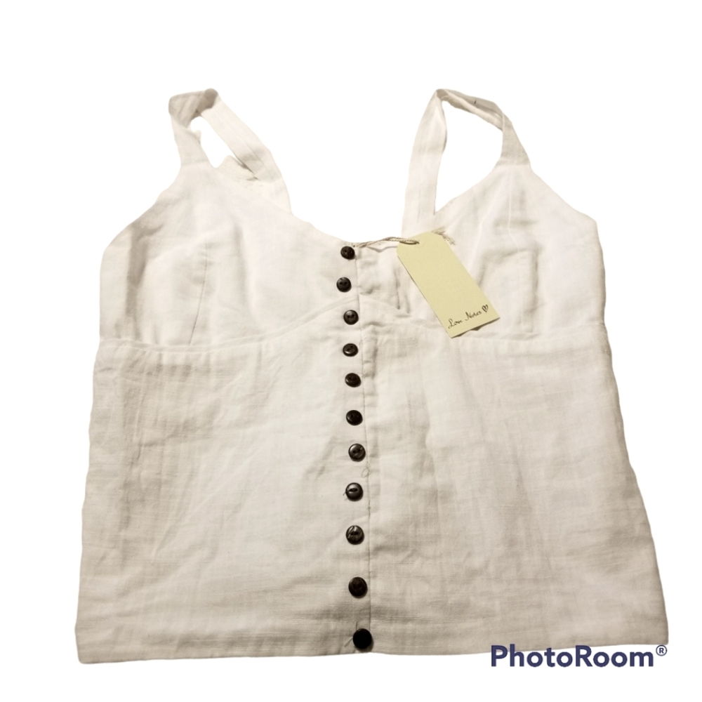 Love Notes Top Womens Size Small Sleeveless White New